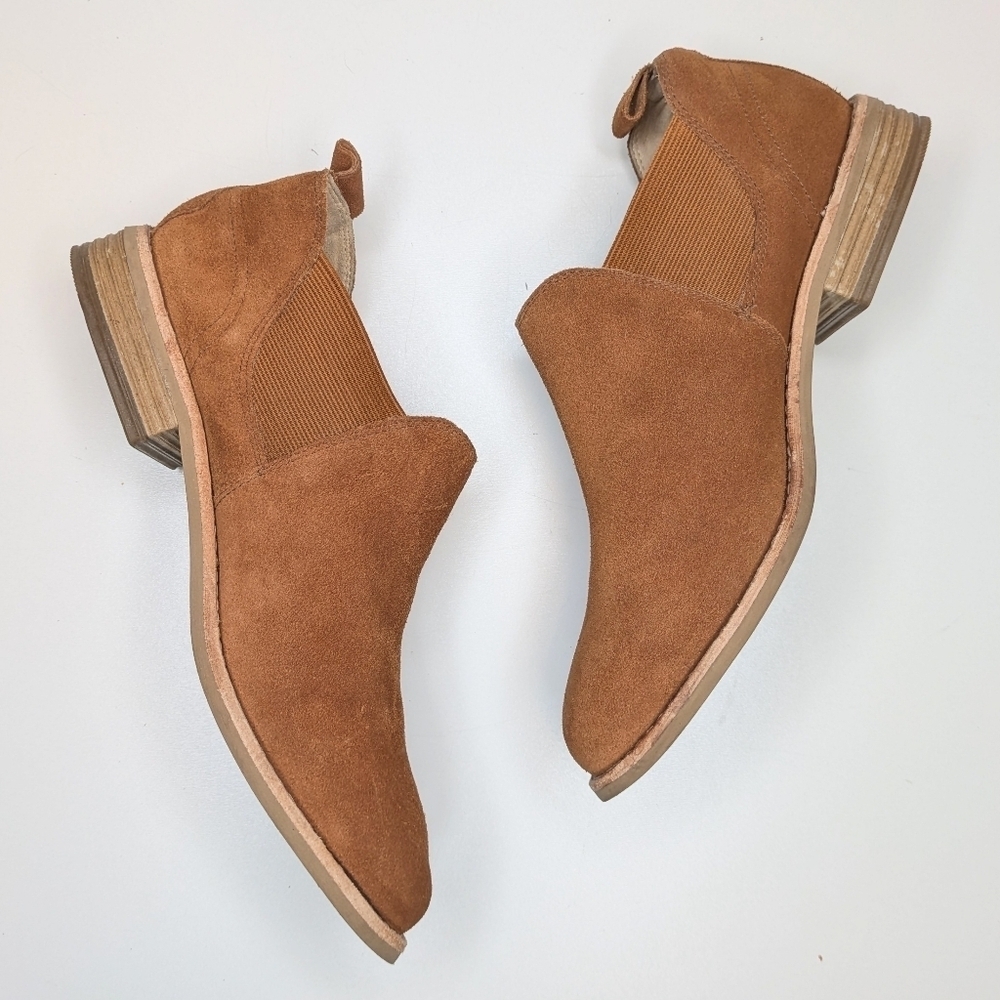 Clarks Edenvale Page Booties Chelsea Boots Suede Leather Brown Tan Size 7 - Picture 5 of 8
